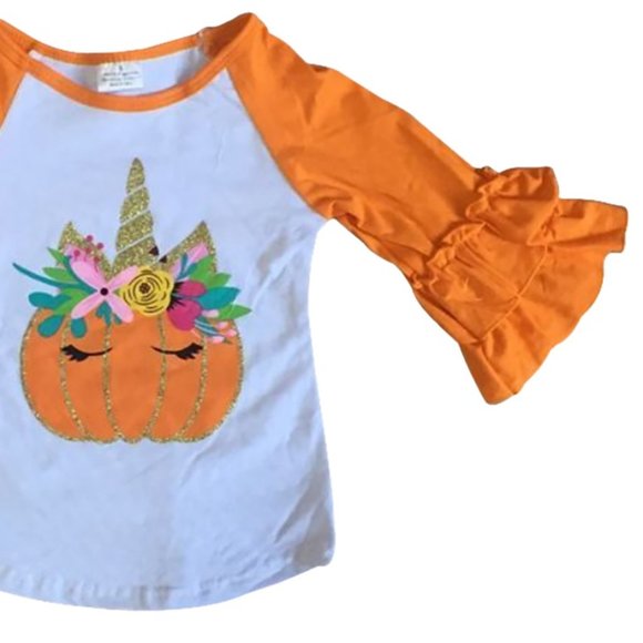 3 PCS Little Girls Kids Unicorn Polka Dot Rainbow Shirt Top Tee Tshirt Set New - Picture 5 of 8